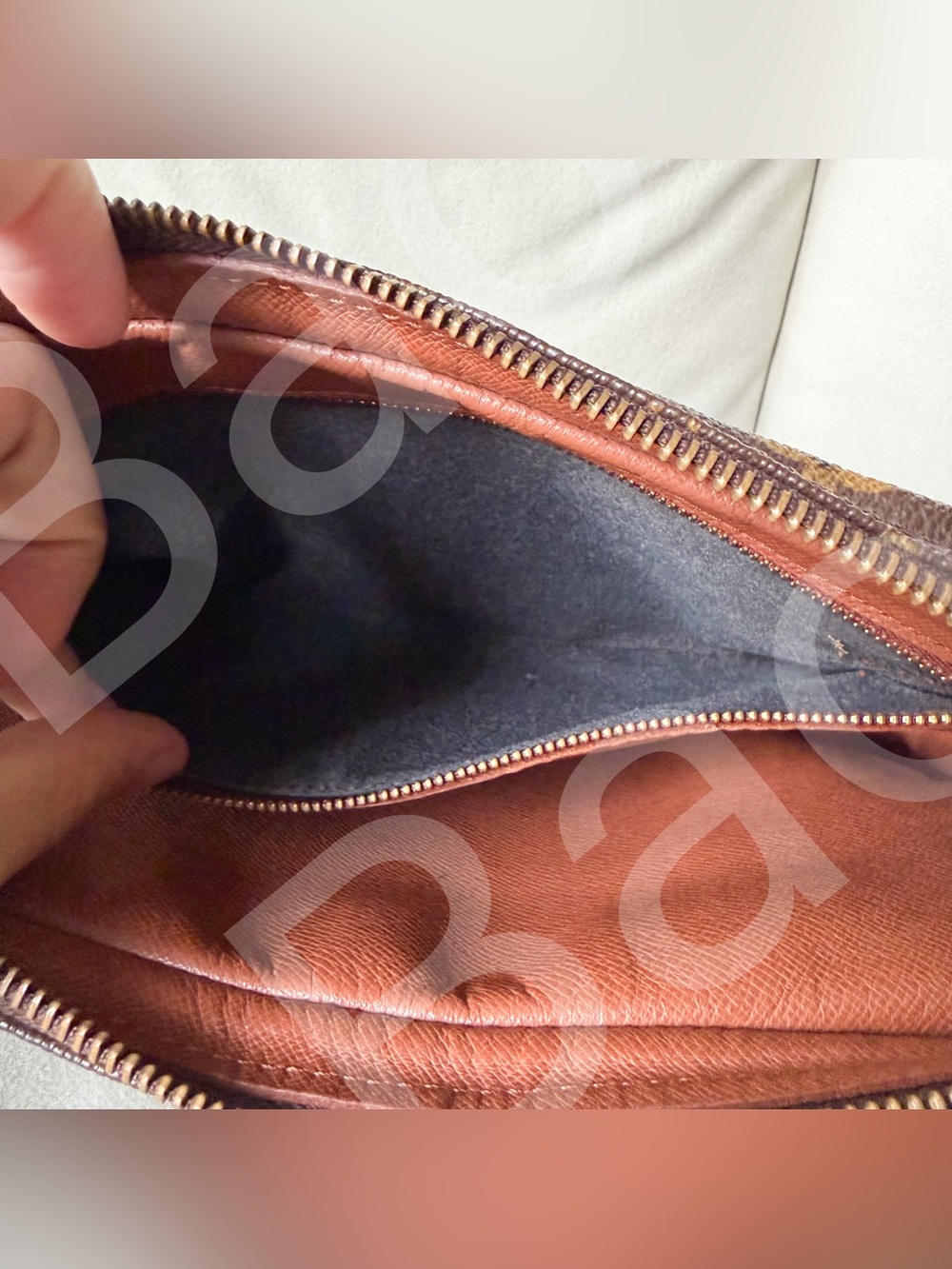 Louis Vuitton Project Bag Brown Monogram Canvas Wristlet Clutch Needs Zipper pul - Picture 11 of 17